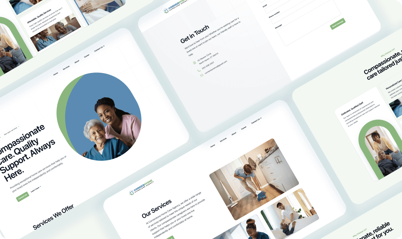 Cornerstone Home Care website screenshot