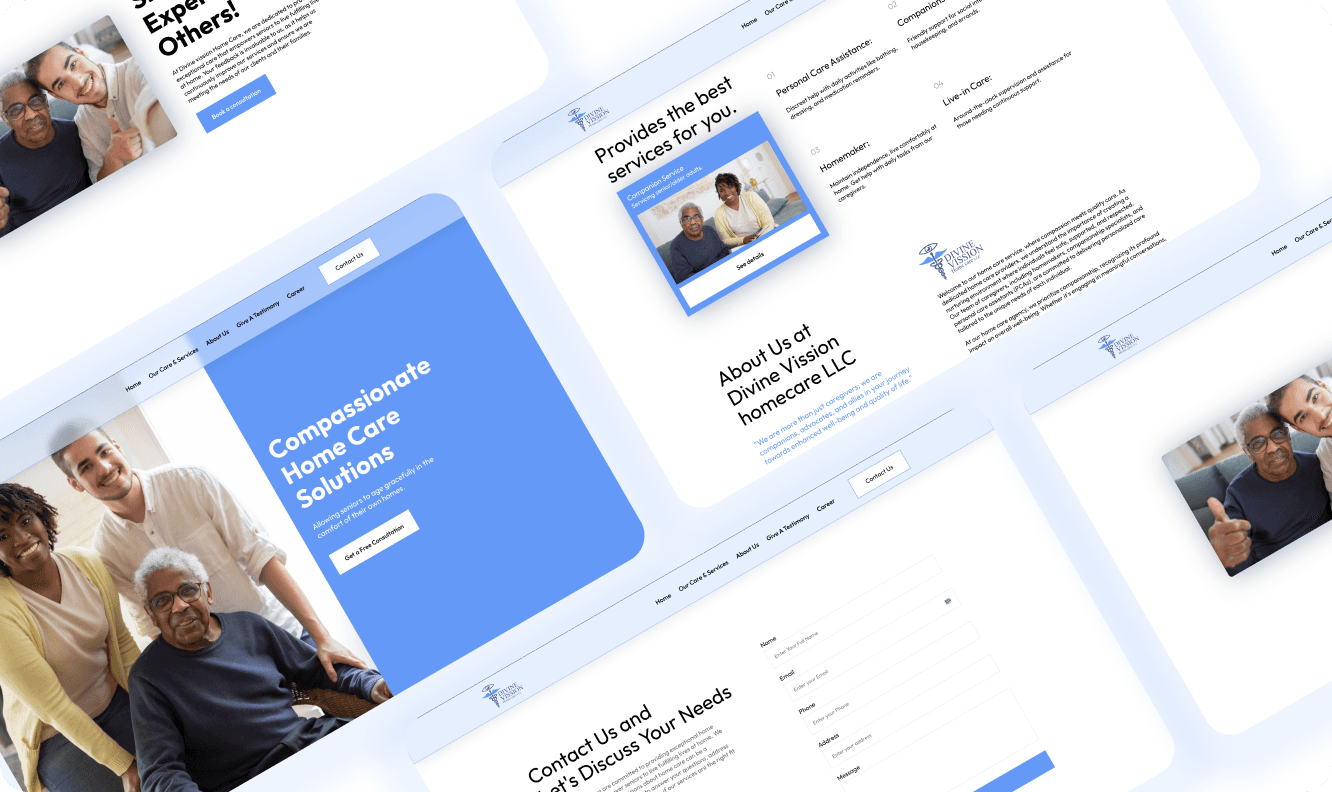 Divine Vision Home Care website screenshot